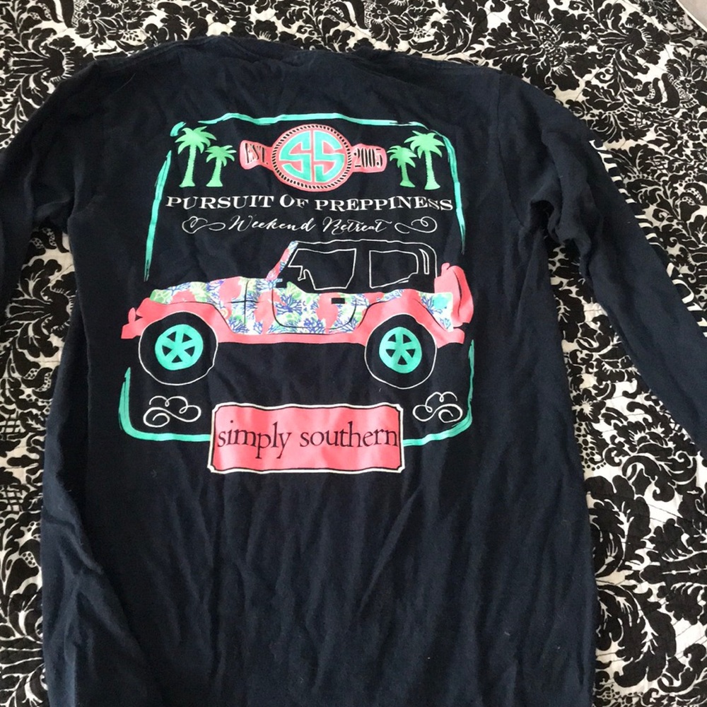 Simply southern navy long sleeve tee